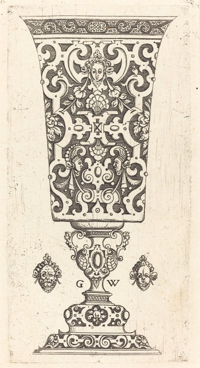 Copa decorada con máscara de Georg Wechter I