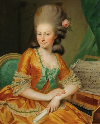 Retrato de una cantante en el clavecín de Georg Weikert