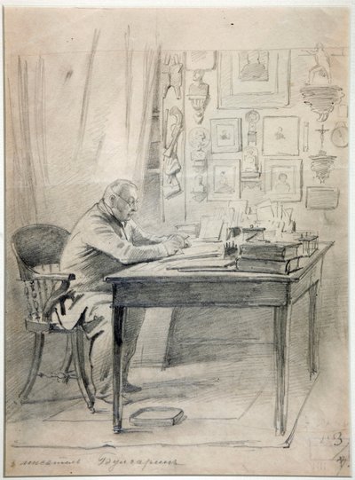 Faddei Boulgarine - Retrato del autor Faddei Bulgarin (1789-1859) por Timm, Vasily (George Wilhelm) (1820-1895) de Georg Wilhelm Timm