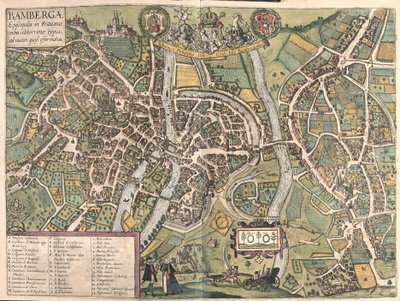 Bambergen (Alemania) de Georg Braun and Hogenberg Franz