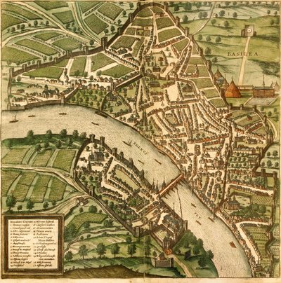 Basilea, Basilea, Suiza de Georg and Hogenberg Franz (1535 90) Braun