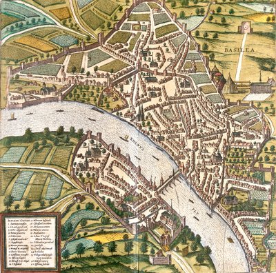 Basilea, Suiza de Georg and Hogenberg Franz (1535 90) Braun