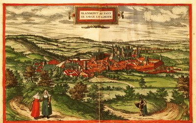 Blamont, ciudad rural en Francia de Georg and Hogenberg Franz (1535 90) Braun