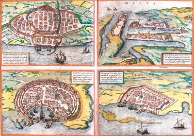 Cagliari, Malta, Rodas, Famagusta, Italia, Malta, Grecia, Chipre de Georg and Hogenberg Franz (1535 90) Braun