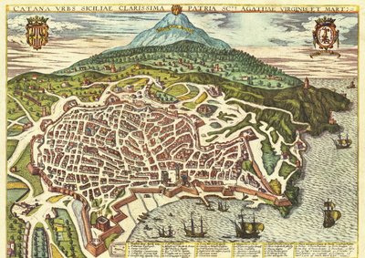 Catania, Sicilia, Italia de Georg and Hogenberg Franz (1535 90) Braun