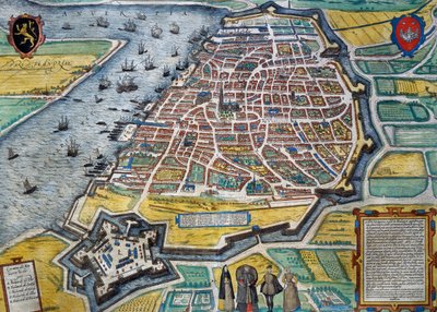Ciudad de Amberes de Georg Braun and Hogenberg Franz