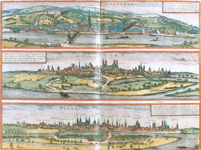 Heidelberg, Speyer, Worms, Alemania de Georg and Hogenberg Franz (1535 90) Braun