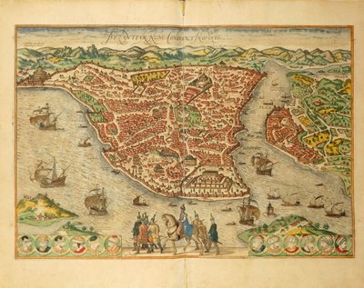 Estambul del Civitates Orbis Terrarum de Georg Braun de Georg Braun and Hogenberg Franz