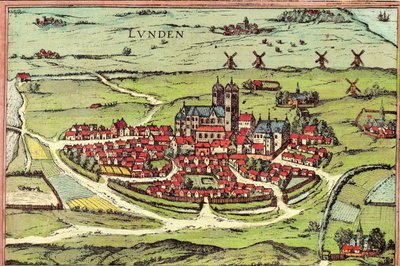 Lund, Suecia de Georg and Hogenberg Franz (1535 90) Braun