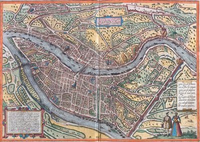 Lyon, Francia de Georg and Hogenberg Franz (1535 90) Braun