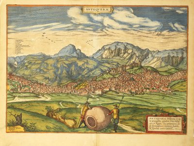 Mapa de Antequera de Civitates Orbis Terrarum de Georg Braun and Hogenberg Franz