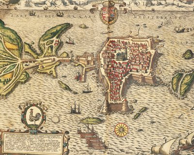 Mapa de Gallipoli de Civitates Orbis Terrarum de Georg Braun and Hogenberg Franz