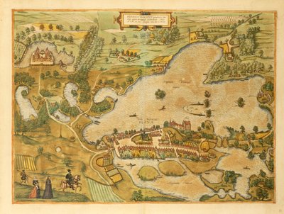 Mapa de Plön de Civitates Orbis Terrarum de Georg Braun and Hogenberg Franz