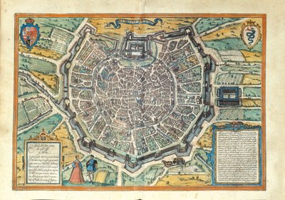 Milán de Civitates Orbis Terrarum por Georg Braun de Georg Braun and Hogenberg Franz