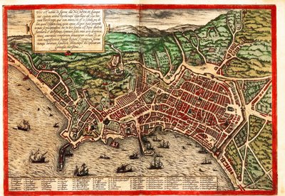 Nápoles, Napoli, Italia de Georg and Hogenberg Franz (1535 90) Braun