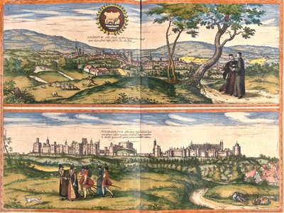 Oxford, Windsor, Castillo, Gran Bretaña de Georg and Hogenberg Franz (1535 90) Braun