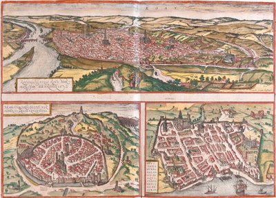 Ruán, Nimes, Burdeos, Francia de Georg and Hogenberg Franz (1535 90) Braun