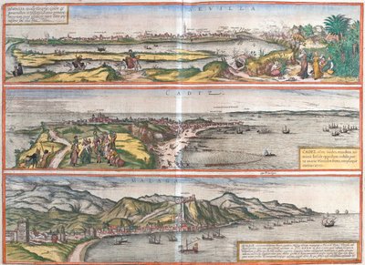 Seville, Cadiz, Málaga, Spain de Georg and Hogenberg Franz (1535 90) Braun