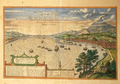 El Estrecho de Messina de Civitates Orbis Terrarum por Georg Braun de Georg Braun and Hogenberg Franz