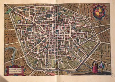 La ciudad de Bolonia, de Civitates Orbis Terrarum de Georg Braun and Hogenberg Franz