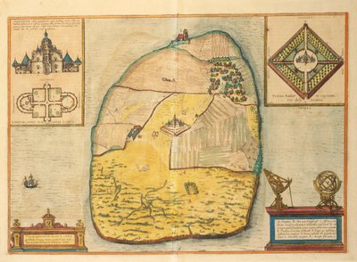 Uranienborg de Civitates Orbis Terrarum de Georg Braun and Hogenberg Franz