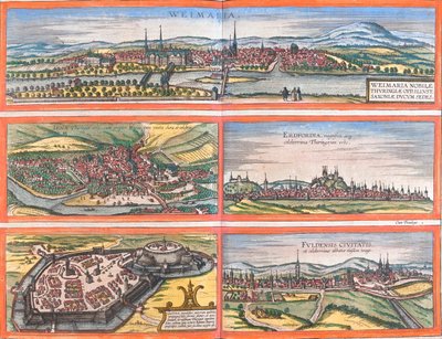 Weimar, Jena, Erfurt, Gotha, Fulda, Alemania de Georg and Hogenberg Franz (1535 90) Braun
