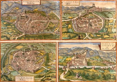 Wissembourg, Rouffach, Colmar, Baden, Francia, Suiza de Georg and Hogenberg Franz (1535 90) Braun