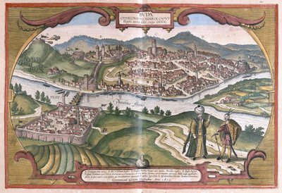 Budapest, Hungría de Georg Braun and Hogenberg Franz