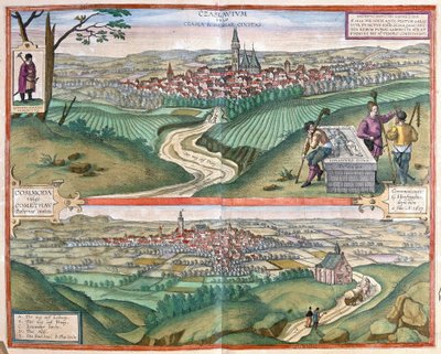 Caslav (Bohemia) y Chomutov, República Checa de Georg Braun and Hogenberg Franz
