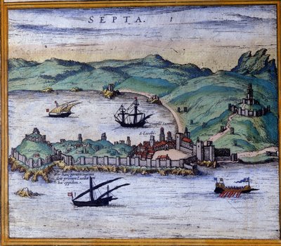 Ceuta, Marruecos, del Atlas “Civitates Orbis Terrarum” de Braun y Hogenberg de Georg Braun and Hogenberg Franz