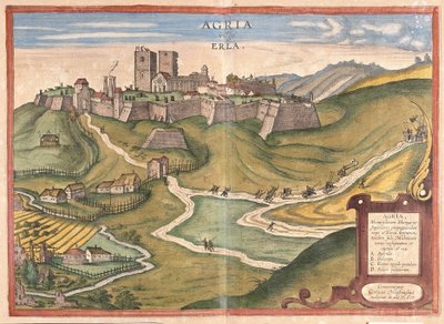 Eger, Hungría de Georg Braun and Hogenberg Franz
