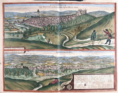Eisenstadt y Mannersdorf am Leithagebirge, Austria (grabado) de Georg Braun and Hogenberg Franz