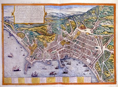 Nápoles, atlas de Braun & Hogenberg de Georg Braun and Hogenberg Franz