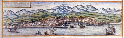 Vista de Palermo en Sicilia. Atlas de Braun & Hogenberg de Georg Braun and Hogenberg Franz