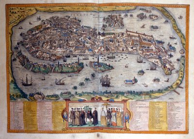 Vista de Venecia del Atlas “Civitates Orbis Terrarum” de Braun y Hogenberg de Georg Braun and Hogenberg Franz