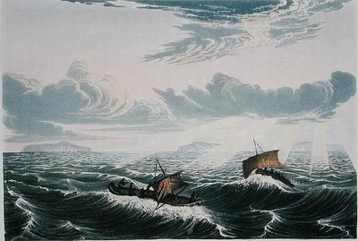 Canoa virando en una tormenta al amanecer, 23 de agosto de 1821, de 