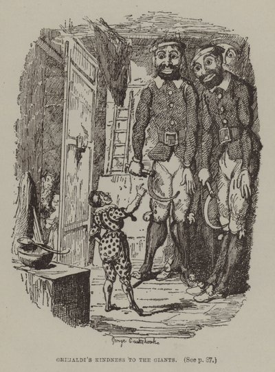 La bondad de Grimaldi hacia los gigantes de George (after) Cruikshank