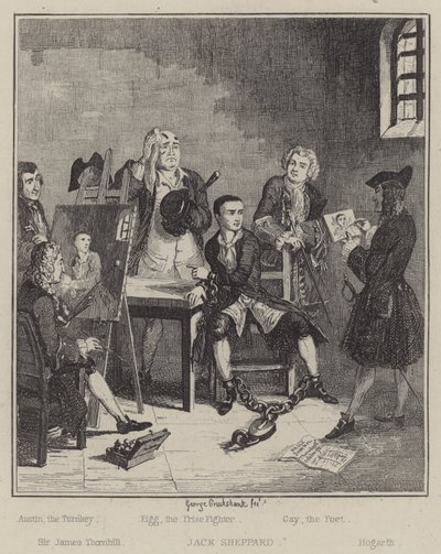 Ilustración para Jack Sheppard de George (after) Cruikshank