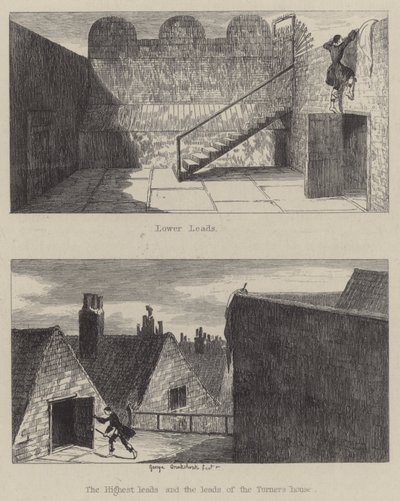 Ilustración para Jack Sheppard de George (after) Cruikshank