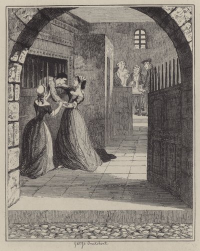 Ilustración para Jack Sheppard de George (after) Cruikshank