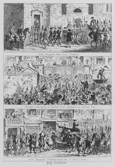 Ilustración para Jack Sheppard de George (after) Cruikshank