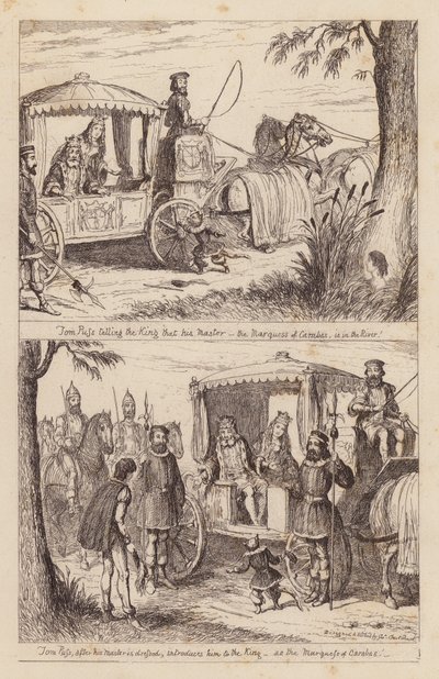 El Gato con Botas (grabado) de George (after) Cruikshank