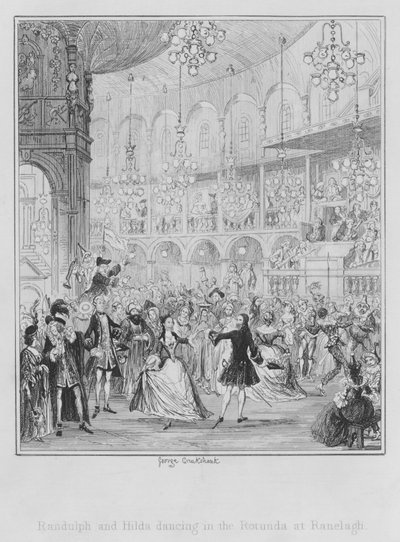 Randulph y Hilda bailando en la Rotonda de Ranelagh de George (after) Cruikshank