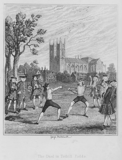 El duelo en Tothill Fields de George (after) Cruikshank
