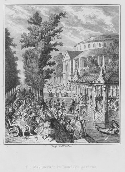 El baile de máscaras en los jardines de Ranelagh de George (after) Cruikshank
