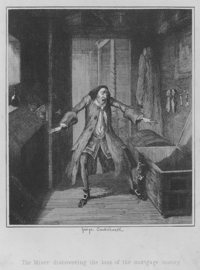 El avaro descubriendo la pérdida del dinero de la hipoteca de George (after) Cruikshank