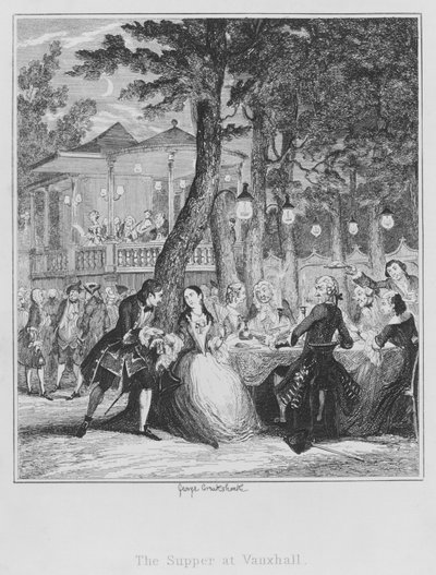 La cena en Vauxhall de George (after) Cruikshank