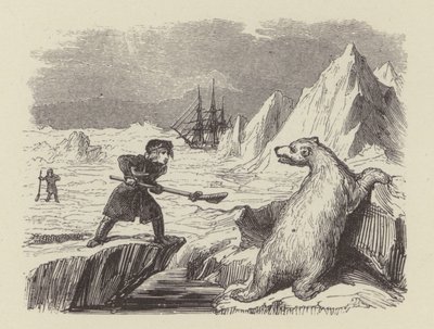 El joven Nelson matando un oso polar (grabado) de George (after) Cruikshank