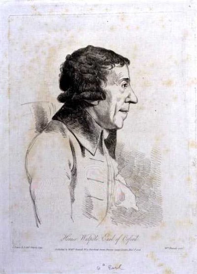 Horace Walpole, 4º Conde de Orford, grabado por William Daniell de George (after) Dance