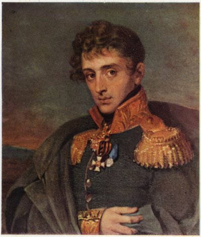 Retrato de Alexander Tuchkov (litografía en color) de George (after) Dawe